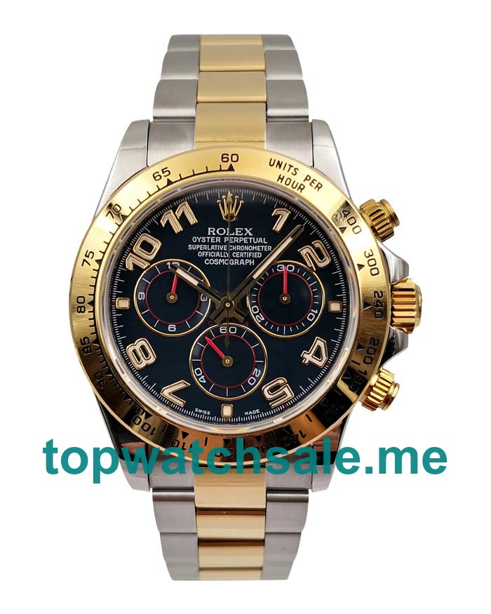 Replica Rolex Daytona 116503 UK - 40MM Steel & Gold Male Rolex Daytona Replica Watches - Blingwatches.co.uk