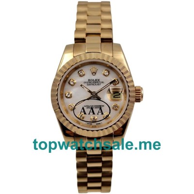 Replica Rolex Lady-Datejust 179178 UK - 26MM Gold Female Rolex Lady-Datejust Replica Watches - Blingwatches.co.uk