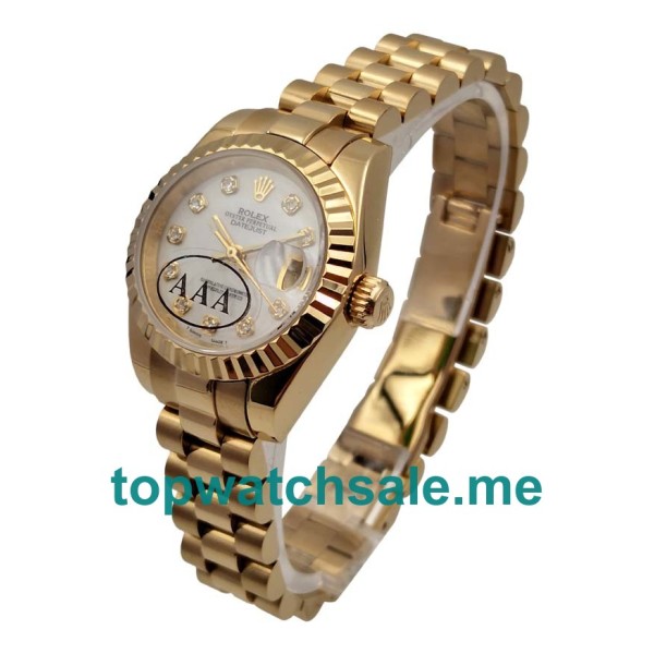 Replica Rolex Lady-Datejust 179178 UK - 26MM Gold Female Rolex Lady-Datejust Replica Watches - Blingwatches.co.uk