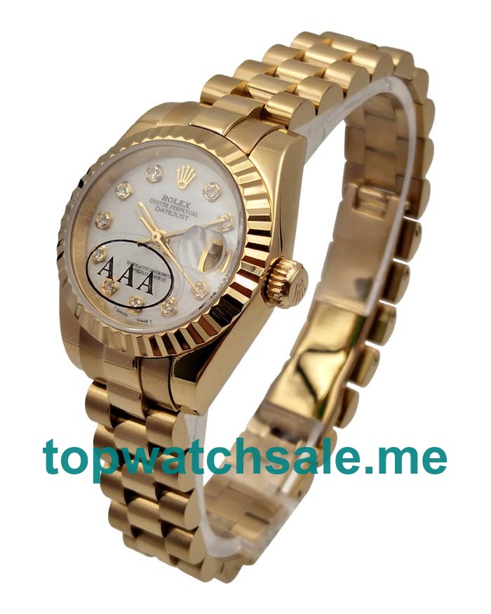 Replica Rolex Lady-Datejust 179178 UK - 26MM Gold Female Rolex Lady-Datejust Replica Watches - Blingwatches.co.uk