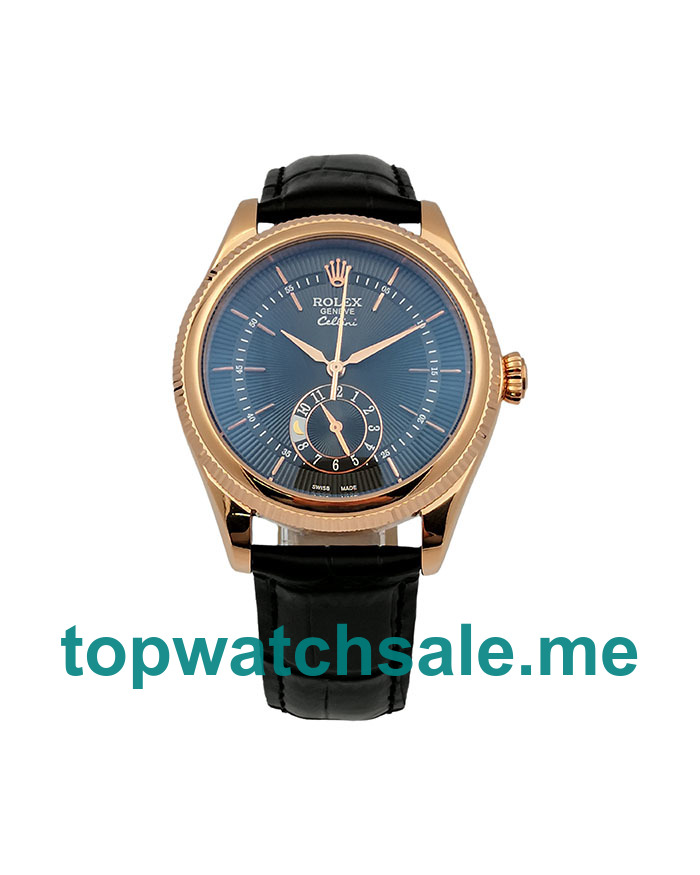 Replica Rolex Cellini 50525 UK - 39MM Rose Gold Male Rolex Cellini Replica Watches - Blingwatches.co.uk