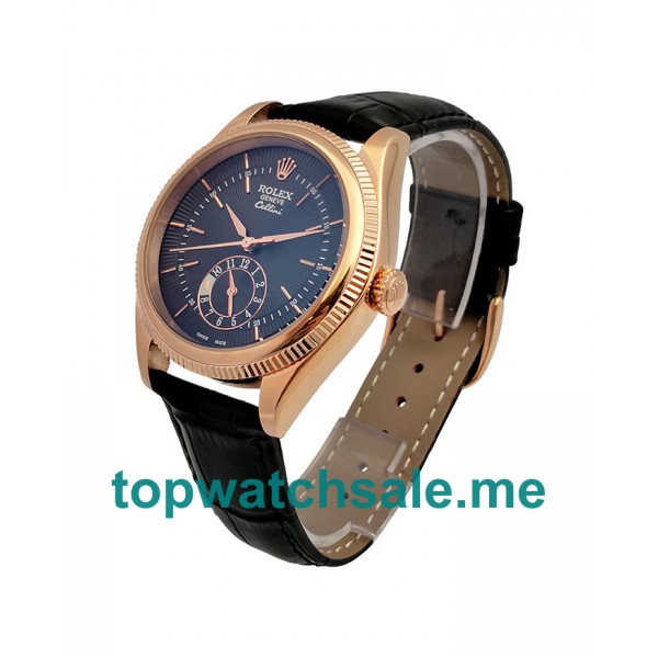 Replica Rolex Cellini 50525 UK - 39MM Rose Gold Male Rolex Cellini Replica Watches - Blingwatches.co.uk