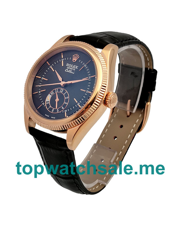 Replica Rolex Cellini 50525 UK - 39MM Rose Gold Male Rolex Cellini Replica Watches - Blingwatches.co.uk