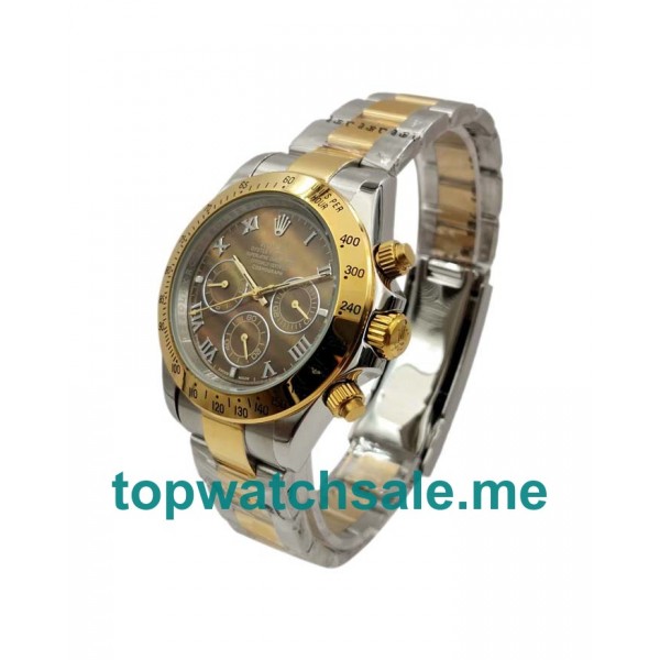 Replica Rolex Daytona 116523 UK - 40MM Steel & Gold Male Rolex Daytona Replica Watches - Blingwatches.co.uk
