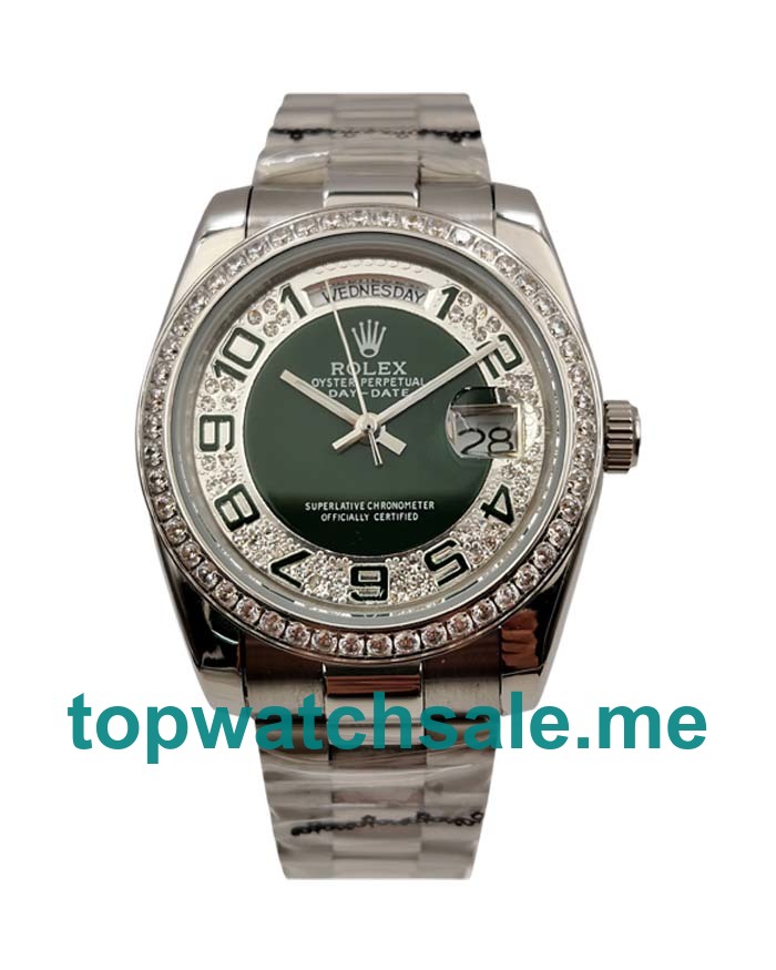 Replica Rolex Day-Date 118346 UK - 36MM Steel Male Rolex Day-Date Replica Watches - Blingwatches.co.uk