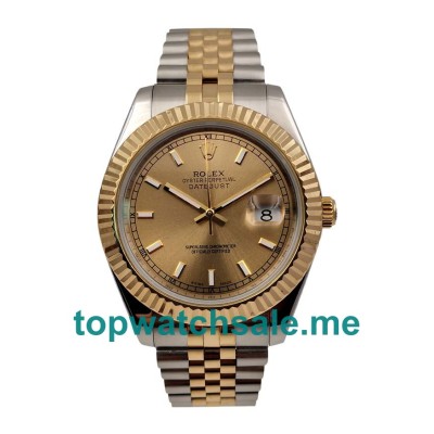 Replica Rolex Datejust 116233 UK - 41MM Steel & Gold Male Rolex Datejust Replica Watches - Blingwatches.co.uk