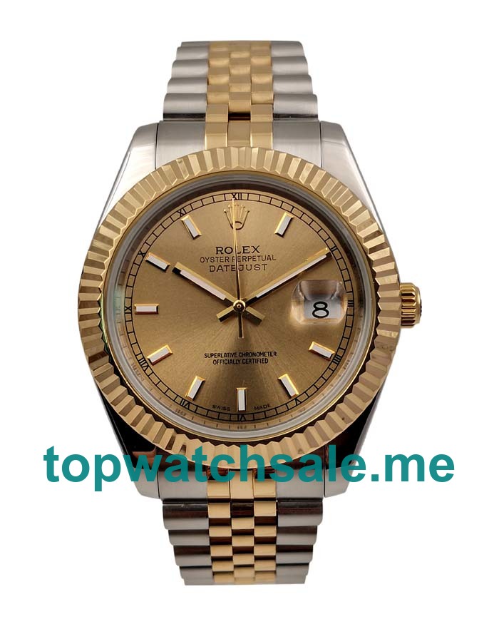 Replica Rolex Datejust 116233 UK - 41MM Steel & Gold Male Rolex Datejust Replica Watches - Blingwatches.co.uk