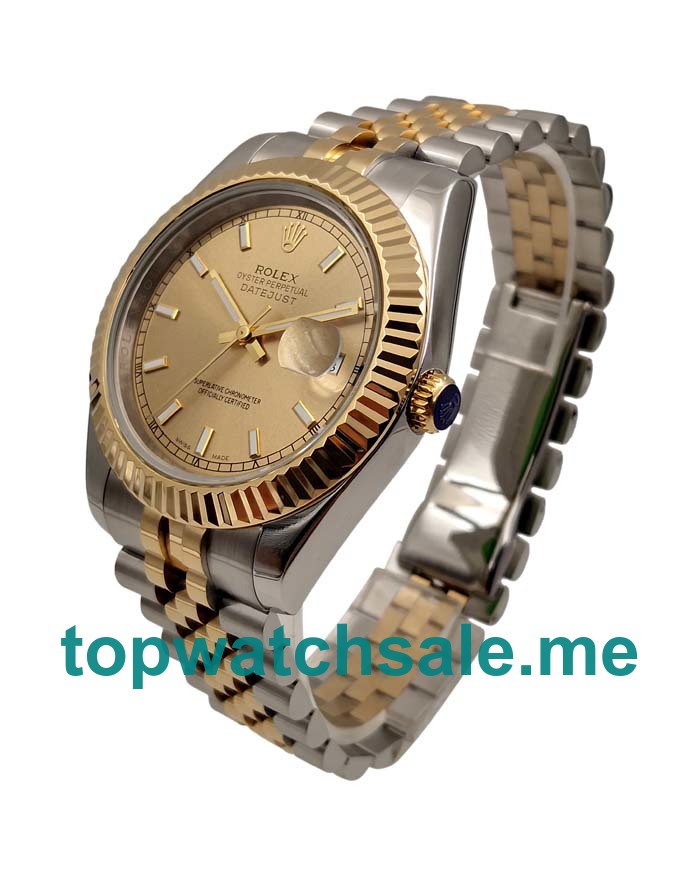 Replica Rolex Datejust 116233 UK - 41MM Steel & Gold Male Rolex Datejust Replica Watches - Blingwatches.co.uk