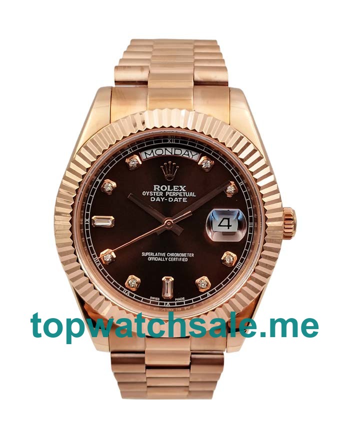 Replica Rolex Day-Date 218235 UK - 41MM Rose Gold Male Rolex Day-Date Replica Watches - Blingwatches.co.uk