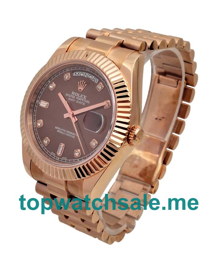 Replica Rolex Day-Date 218235 UK - 41MM Rose Gold Male Rolex Day-Date Replica Watches - Blingwatches.co.uk