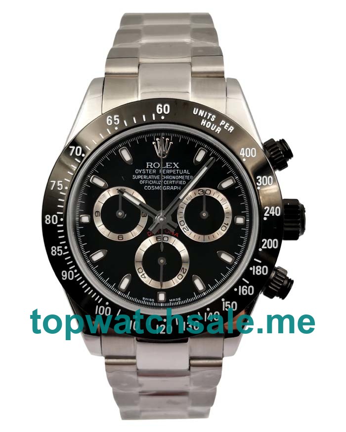 Replica Rolex Daytona 116500 LN UK - 40MM Steel Male Rolex Daytona Replica Watches - Blingwatches.co.uk