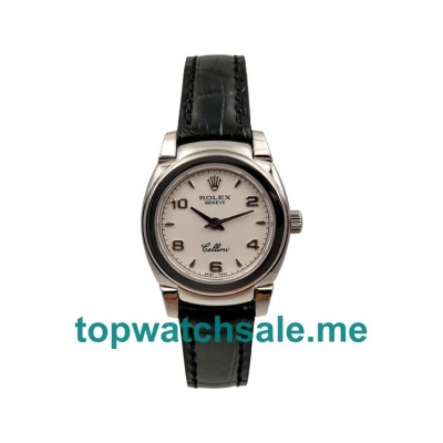 Replica Rolex Cellini 5310 UK - 25MM White Gold Female Rolex Cellini Replica Watches - Blingwatches.co.uk