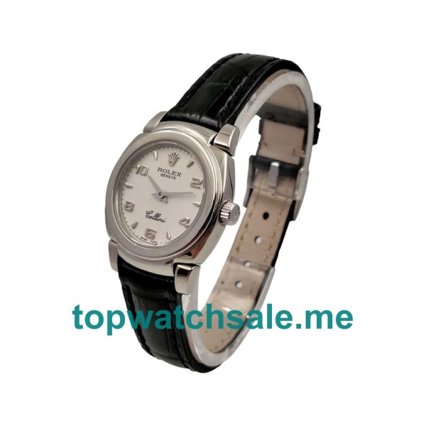 Replica Rolex Cellini 5310 UK - 25MM White Gold Female Rolex Cellini Replica Watches - Blingwatches.co.uk