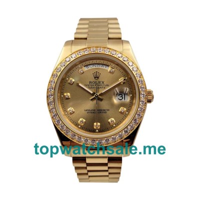 Replica Rolex Day-Date 218348 UK - 41MM Gold Male Rolex Day-Date Replica Watches - Blingwatches.co.uk
