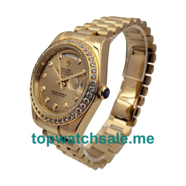 Replica Rolex Day-Date 218348 UK - 41MM Gold Male Rolex Day-Date Replica Watches - Blingwatches.co.uk