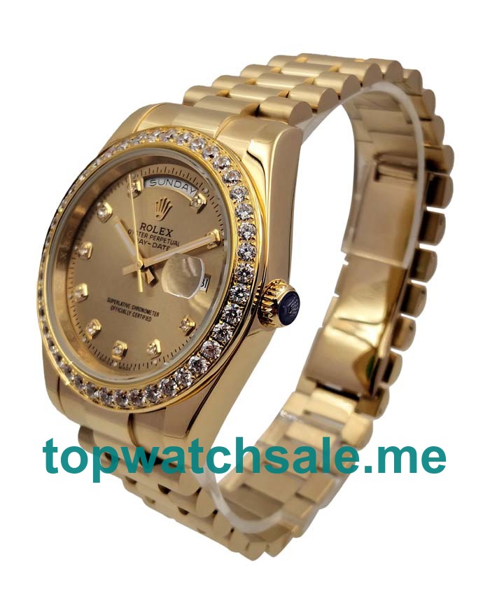 Replica Rolex Day-Date 218348 UK - 41MM Gold Male Rolex Day-Date Replica Watches - Blingwatches.co.uk