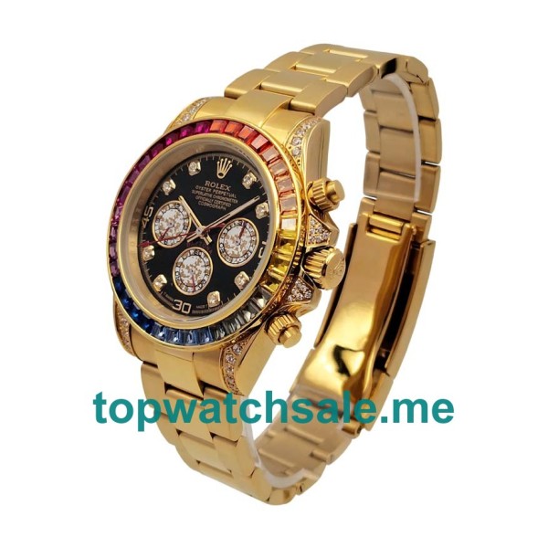 Replica Rolex Daytona 116598 RBOW UK - 40MM Gold Male Rolex Daytona Replica Watches - Blingwatches.co.uk