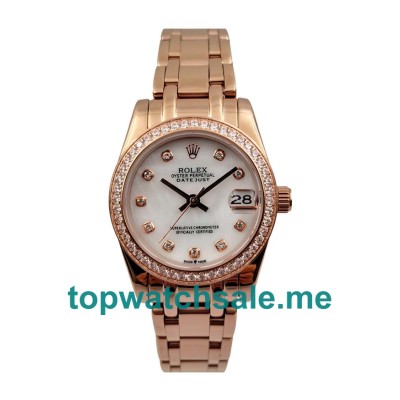 Replica Rolex Pearlmaster 81285 UK - 31MM Rose Gold Female Rolex Pearlmaster Replica Watches - Blingwatches.co.uk