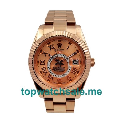 Replica Rolex Sky-Dweller 326935 UK - 40.5MM Rose Gold Male Rolex Sky-Dweller Replica Watches - Blingwatches.co.uk