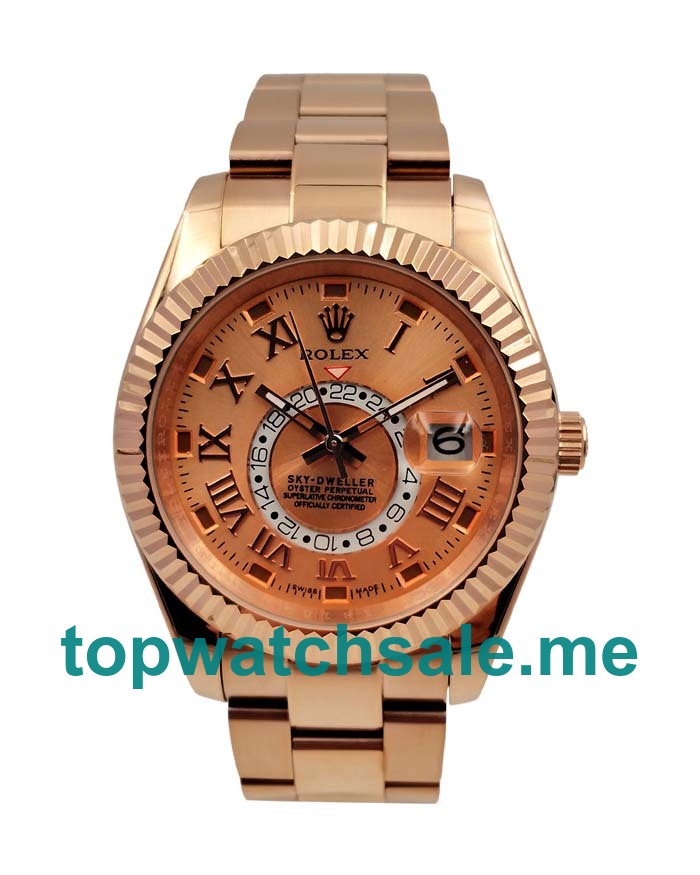 Replica Rolex Sky-Dweller 326935 UK - 40.5MM Rose Gold Male Rolex Sky-Dweller Replica Watches - Blingwatches.co.uk