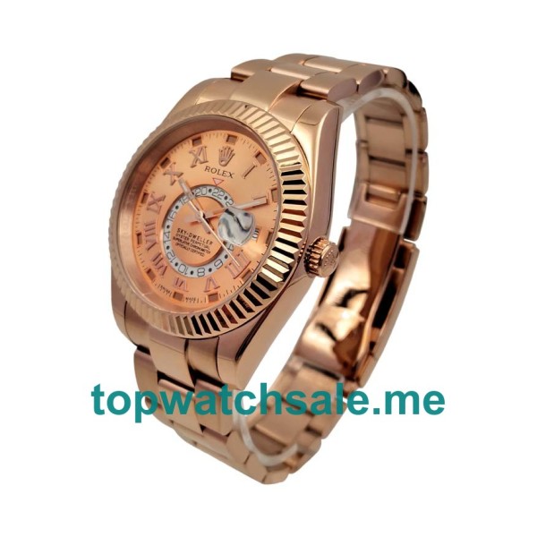 Replica Rolex Sky-Dweller 326935 UK - 40.5MM Rose Gold Male Rolex Sky-Dweller Replica Watches - Blingwatches.co.uk