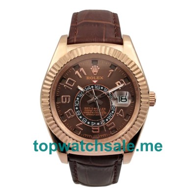 Replica Rolex Sky-Dweller 326135 UK - 42MM Rose Gold Male Rolex Sky-Dweller Replica Watches - Blingwatches.co.uk