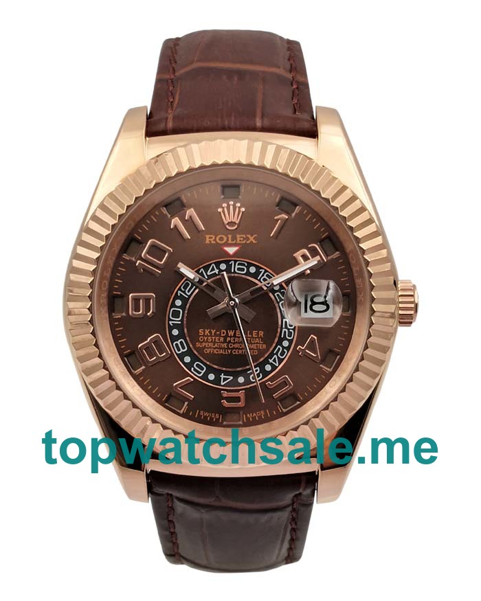 Replica Rolex Sky-Dweller 326135 UK - 42MM Rose Gold Male Rolex Sky-Dweller Replica Watches - Blingwatches.co.uk