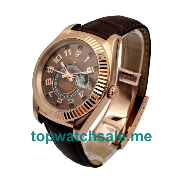 Replica Rolex Sky-Dweller 326135 UK - 42MM Rose Gold Male Rolex Sky-Dweller Replica Watches - Blingwatches.co.uk