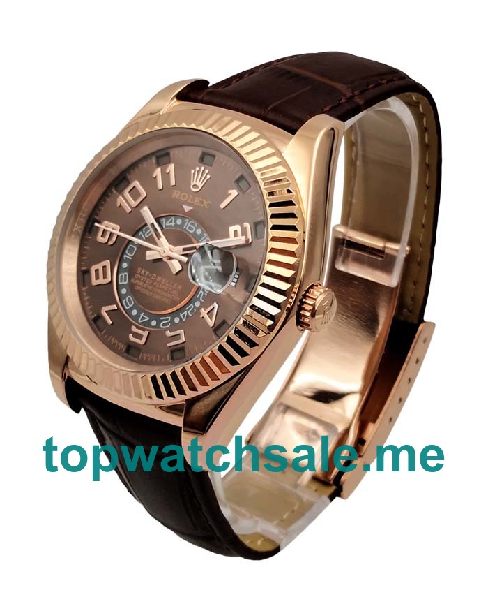 Replica Rolex Sky-Dweller 326135 UK - 42MM Rose Gold Male Rolex Sky-Dweller Replica Watches - Blingwatches.co.uk