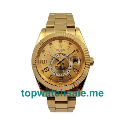 Replica Rolex Sky-Dweller 326938 UK - 42MM Gold Male Rolex Sky-Dweller Replica Watches - Blingwatches.co.uk