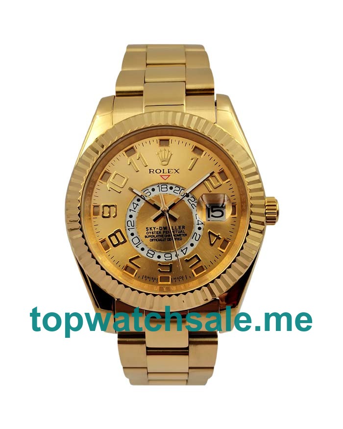 Replica Rolex Sky-Dweller 326938 UK - 42MM Gold Male Rolex Sky-Dweller Replica Watches - Blingwatches.co.uk