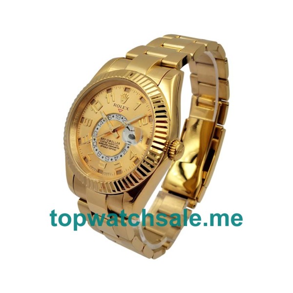 Replica Rolex Sky-Dweller 326938 UK - 42MM Gold Male Rolex Sky-Dweller Replica Watches - Blingwatches.co.uk