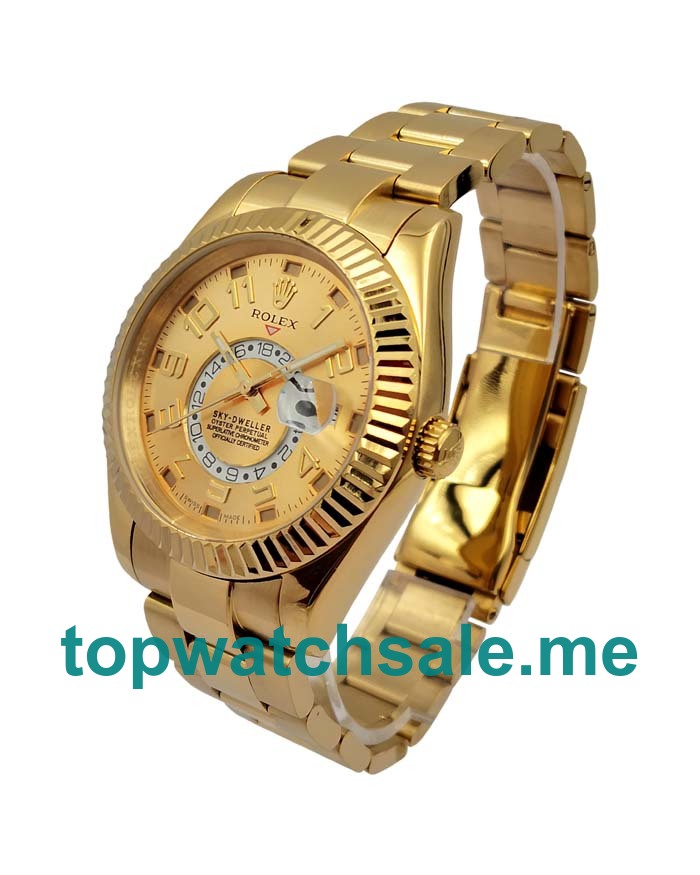 Replica Rolex Sky-Dweller 326938 UK - 42MM Gold Male Rolex Sky-Dweller Replica Watches - Blingwatches.co.uk