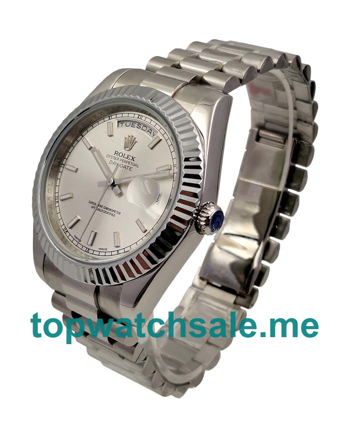 Replica Rolex Day-Date II 218239 UK - 41MM White Gold Male Rolex Day-Date II Replica Watches - Blingwatches.co.uk