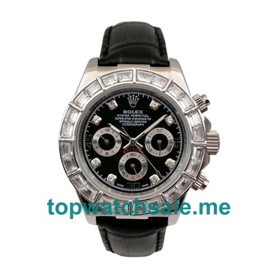Replica Rolex Daytona 116589BR UK - 40MM White Gold Male Rolex Daytona Replica Watches - Blingwatches.co.uk