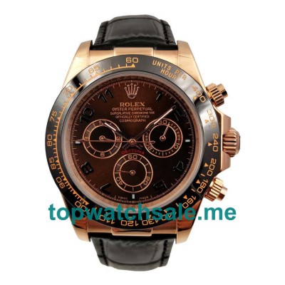Replica Rolex Daytona 116515 UK - 40MM Rose Gold Male Rolex Daytona Replica Watches - Blingwatches.co.uk