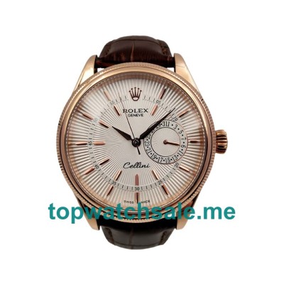 Replica Rolex Cellini 50515 UK - 39MM Rose Gold Male Rolex Cellini Replica Watches - Blingwatches.co.uk