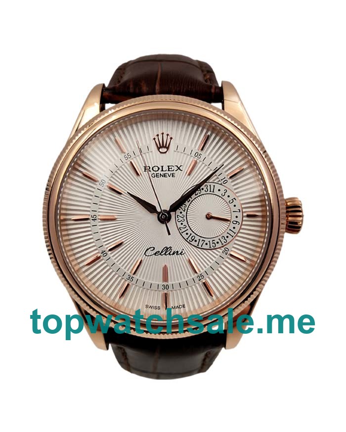 Replica Rolex Cellini 50515 UK - 39MM Rose Gold Male Rolex Cellini Replica Watches - Blingwatches.co.uk
