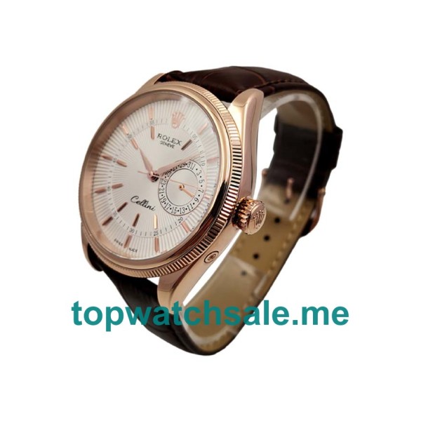 Replica Rolex Cellini 50515 UK - 39MM Rose Gold Male Rolex Cellini Replica Watches - Blingwatches.co.uk