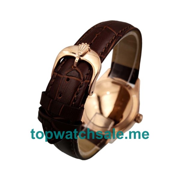 Replica Rolex Cellini 50515 UK - 39MM Rose Gold Male Rolex Cellini Replica Watches - Blingwatches.co.uk