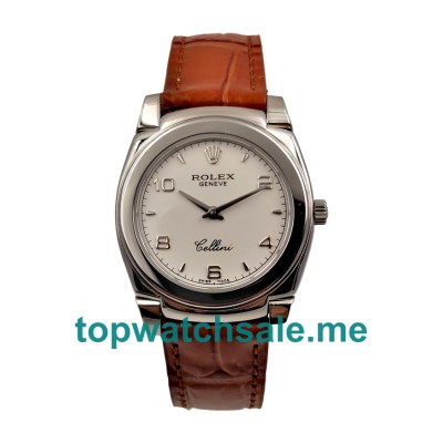 Replica Rolex Cellini 5330 UK - 36MM White Gold Male Rolex Cellini Replica Watches - Blingwatches.co.uk