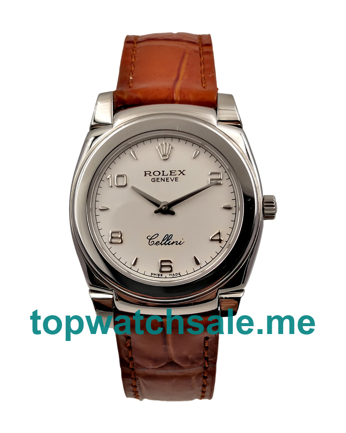 Replica Rolex Cellini 5330 UK - 36MM White Gold Male Rolex Cellini Replica Watches - Watchestop.me