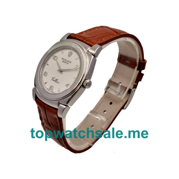 Replica Rolex Cellini 5330 UK - 36MM White Gold Male Rolex Cellini Replica Watches - Blingwatches.co.uk