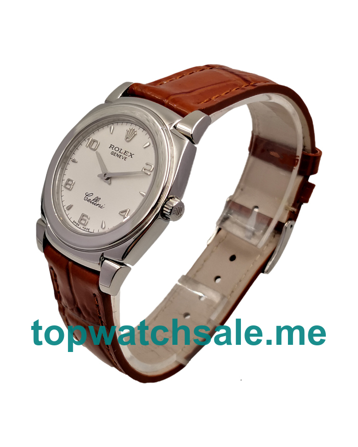 Replica Rolex Cellini 5330 UK - 36MM White Gold Male Rolex Cellini Replica Watches - Blingwatches.co.uk