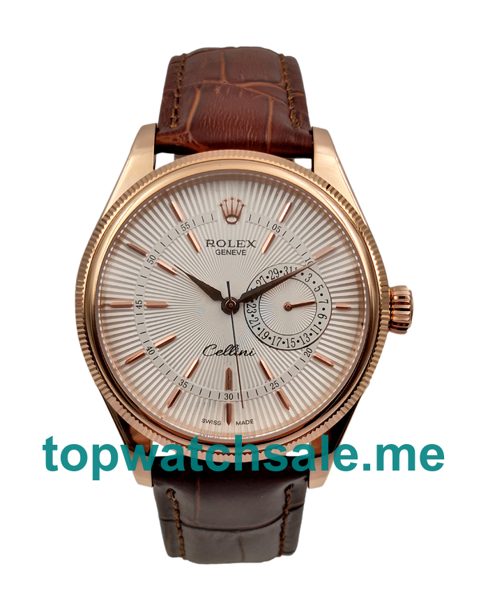 Replica Rolex Cellini 50515 UK - 39MM Rose Gold Male Rolex Cellini Replica Watches - Blingwatches.co.uk