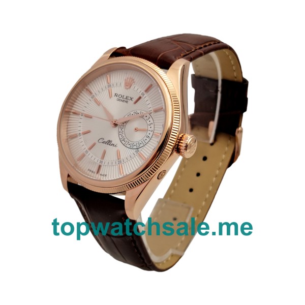Replica Rolex Cellini 50515 UK - 39MM Rose Gold Male Rolex Cellini Replica Watches - Blingwatches.co.uk