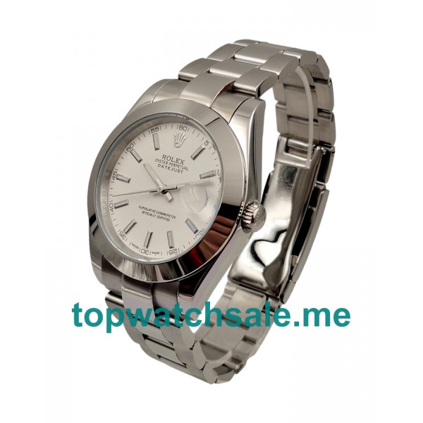 Replica Rolex Datejust 126300 UK - 41MM White Gold Male Rolex Datejust Replica Watches - Blingwatches.co.uk