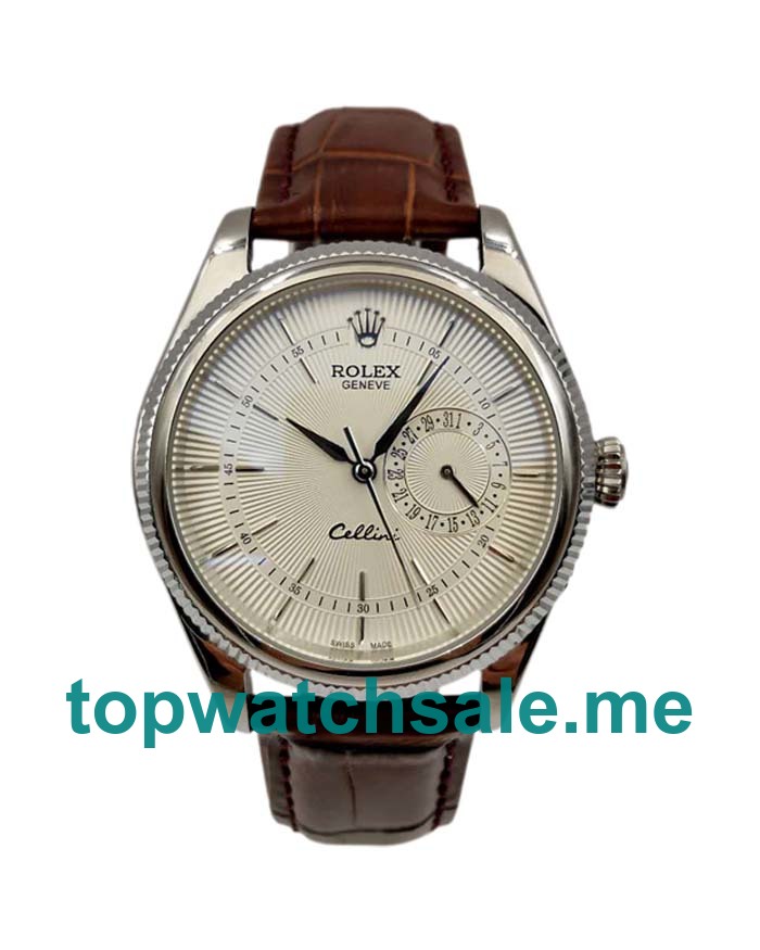 Replica Rolex Cellini 50519 UK - 39MM Steel Male Rolex Cellini Replica Watches - Blingwatches.co.uk