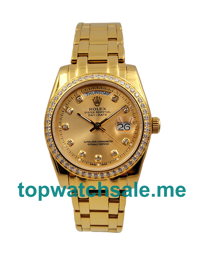 Replica Rolex Day-Date 18038 UK - 36MM Gold Male Rolex Day-Date Replica Watches - Blingwatches.co.uk