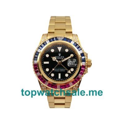 Replica Rolex GMT-Master II 116758 UK - 40MM Gold Male Rolex GMT-Master II Replica Watches - Blingwatches.co.uk